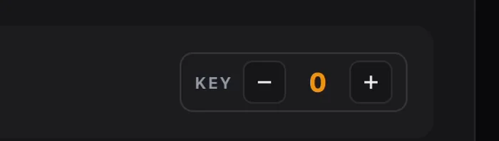 The KEY control in CountIn, stepping a backing track up or down one semitone at a time